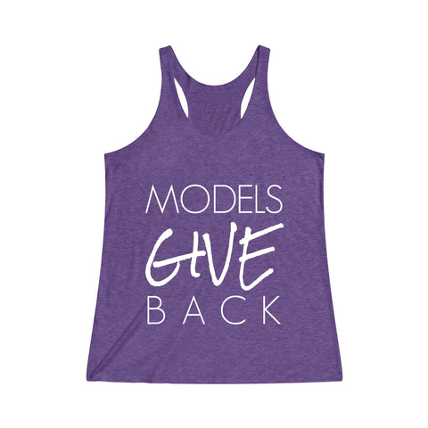 GIVE WOMEN'S ULTRA SOFT RACERBACK TANK - WHITE LOGO