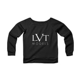 LVT OFF THE SHOULDER SWEATSHIRT - WHITE LOGO